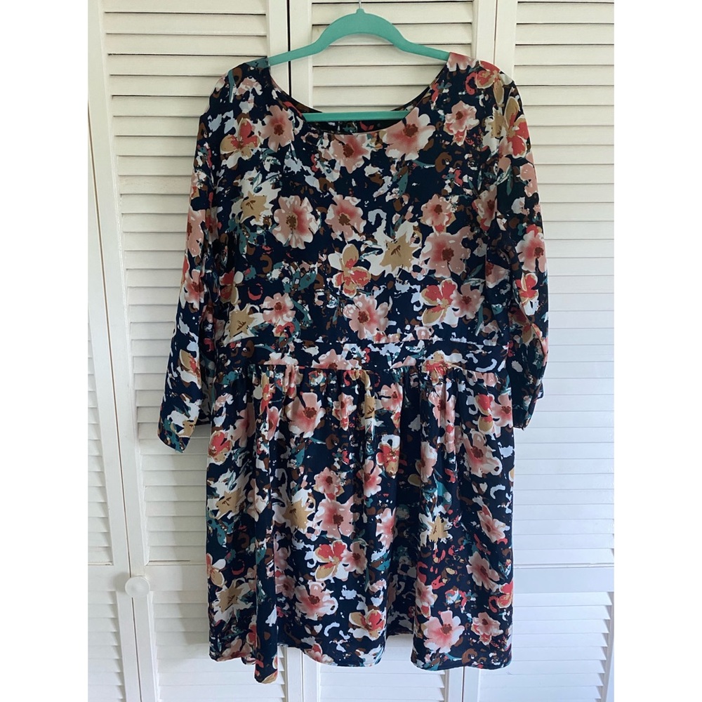Floral 3/4 Sleeve Dress
